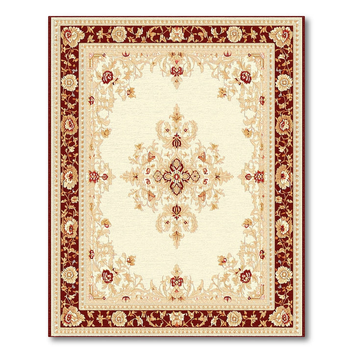 Red Persian Floral Medallion Area Rug