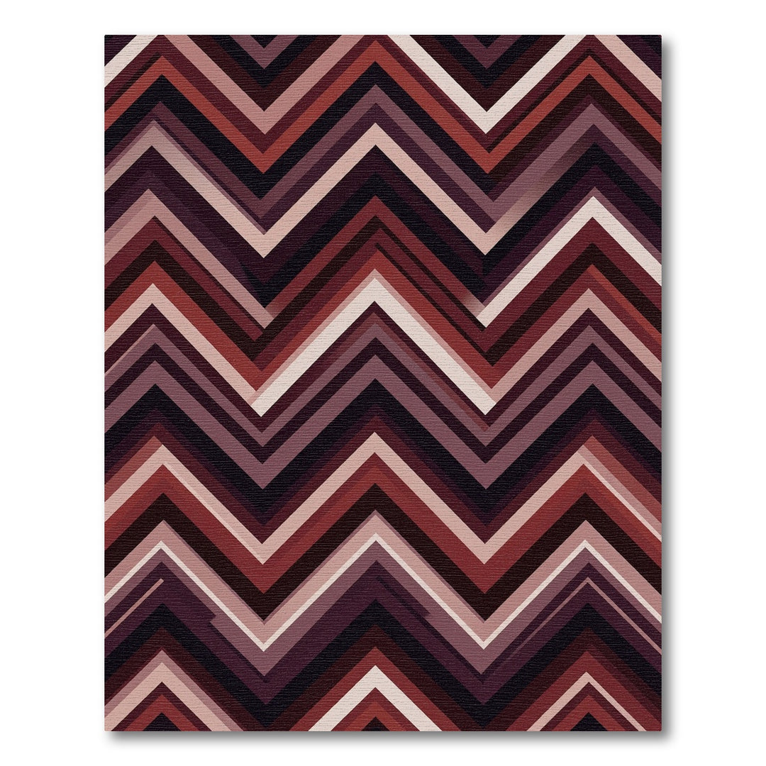 Bold Burgundy Chevron Zigzag Rug