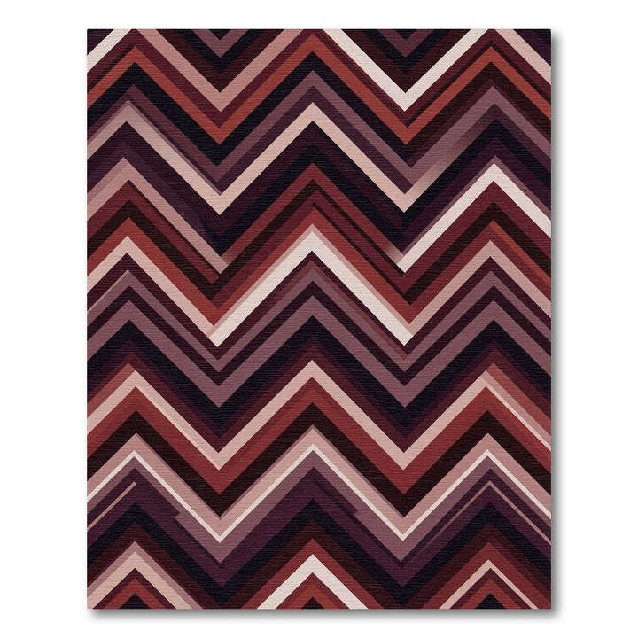 Bold Burgundy Chevron Zigzag Rug