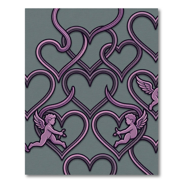 Woven Purple Cupid Heart Harmony Rug