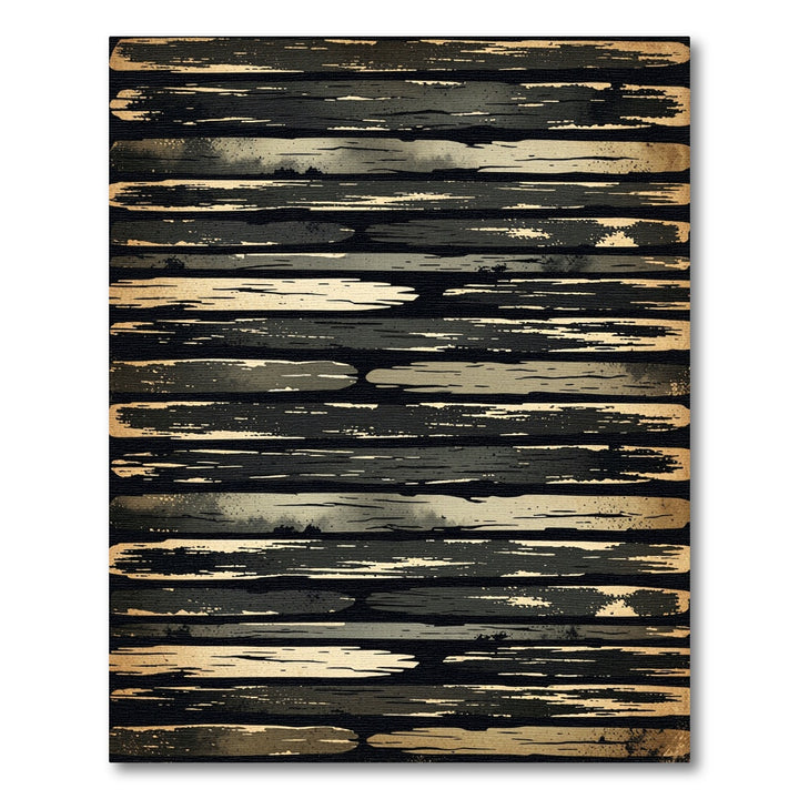 Textured Gray Gold Horizontal Stripes Rug