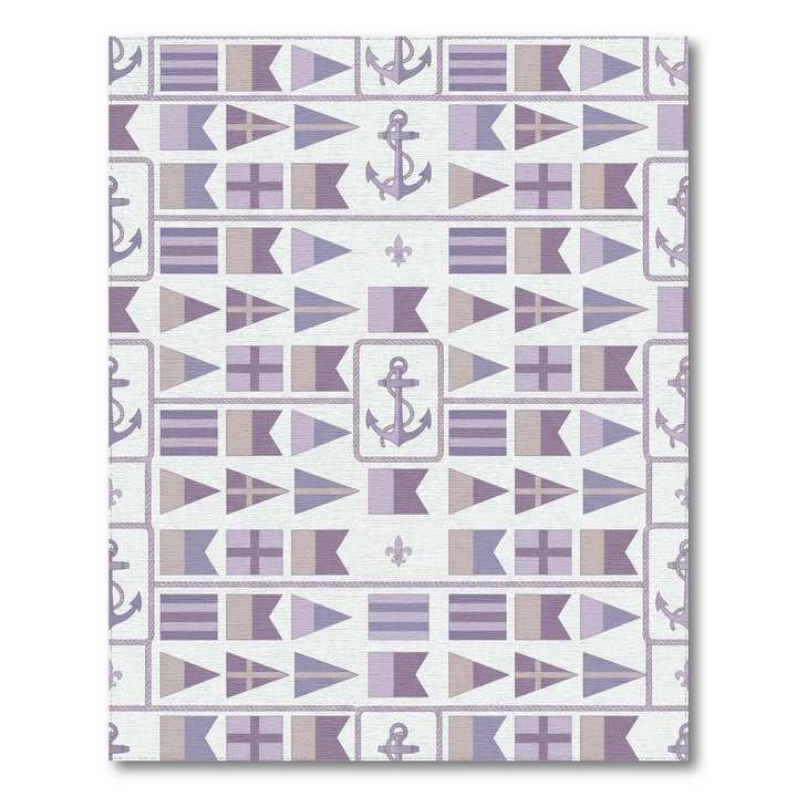 Nautical Flags Anchor Lilac Rope Rug
