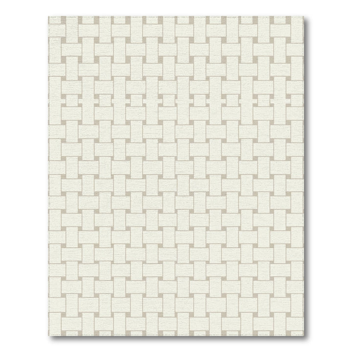 Cream Woven Texture Geometric Rug