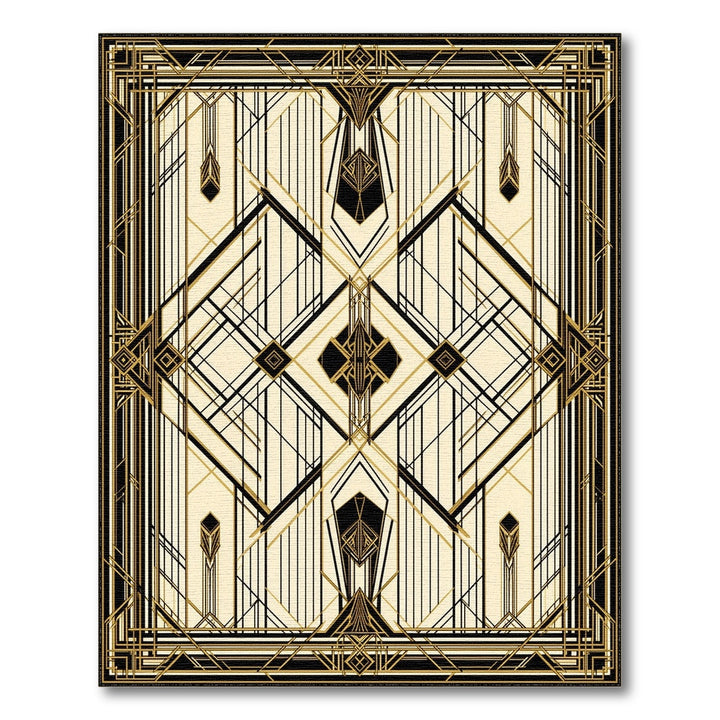 Geometric Modern Gold Geometric Art Deco Area Rug