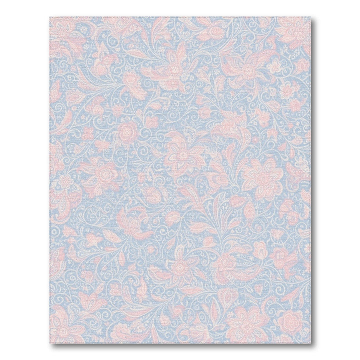 Pink Floral Blue Vintage Area Rug