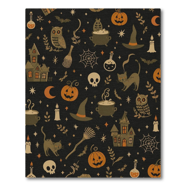 Spooky Halloween Icons Area Rug