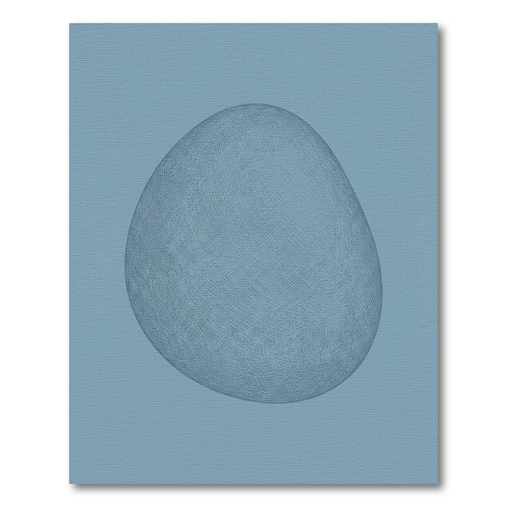 Subtle Blue Textured Organic Form Rug