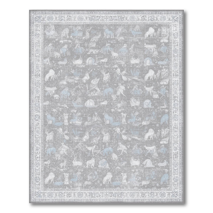 Grey Heritage Tribal Animal Motif Area Rug