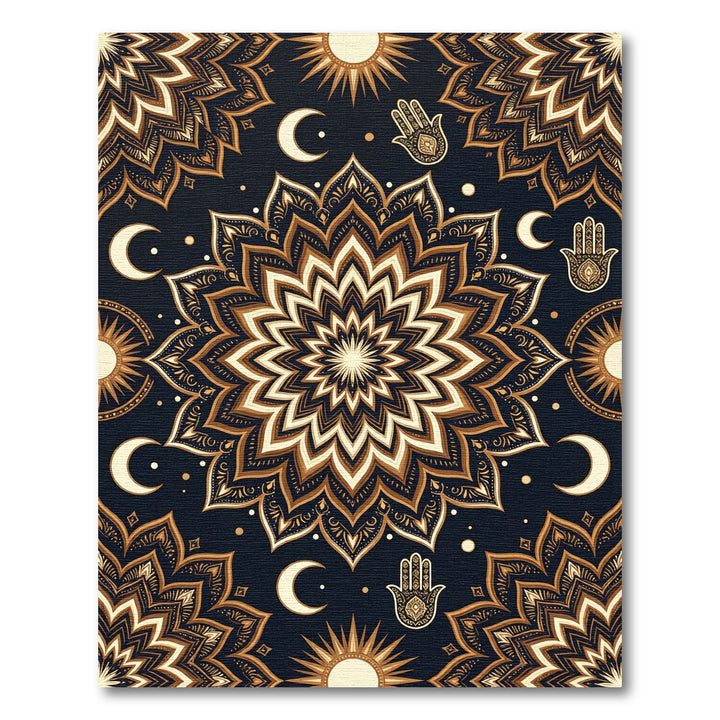 Celestial Sun Moon Mandala Rug