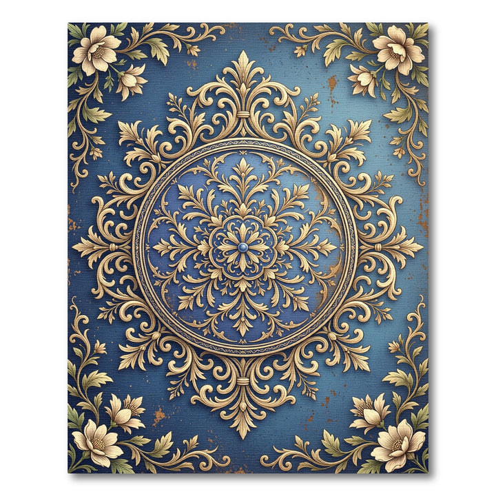 Golden Baroque Bloom Rug
