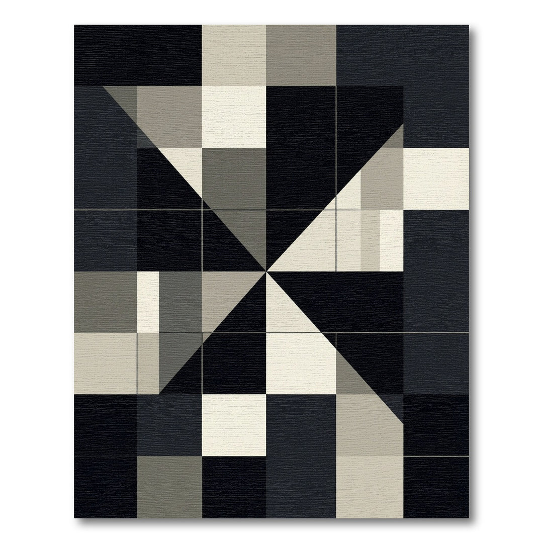 Monochromatic Geometric Quadrant Composition Rug