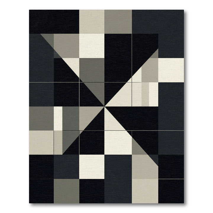 Monochromatic Geometric Quadrant Composition Rug