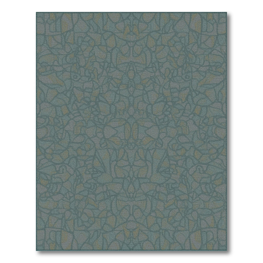 Teal Floral Vintage Area Rug