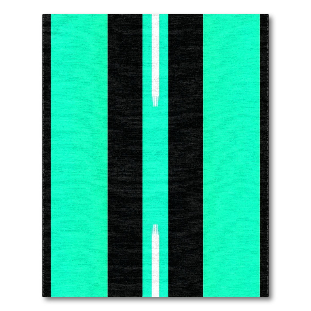 Bold Teal Striped Geometric Area Rug