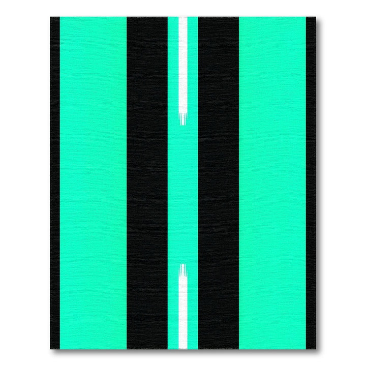 Bold Teal Striped Geometric Area Rug
