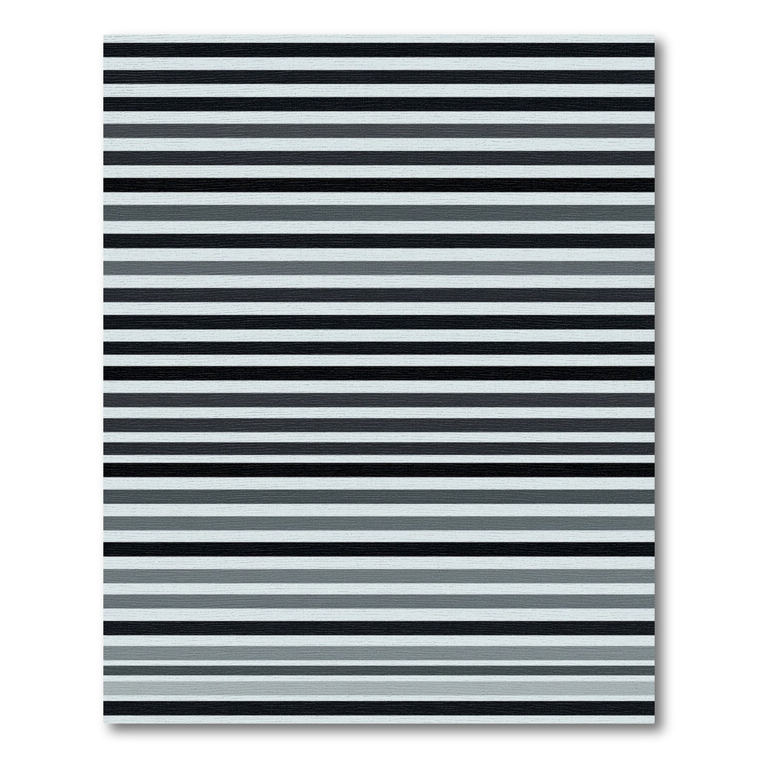 Graphic Black White Striped Rug