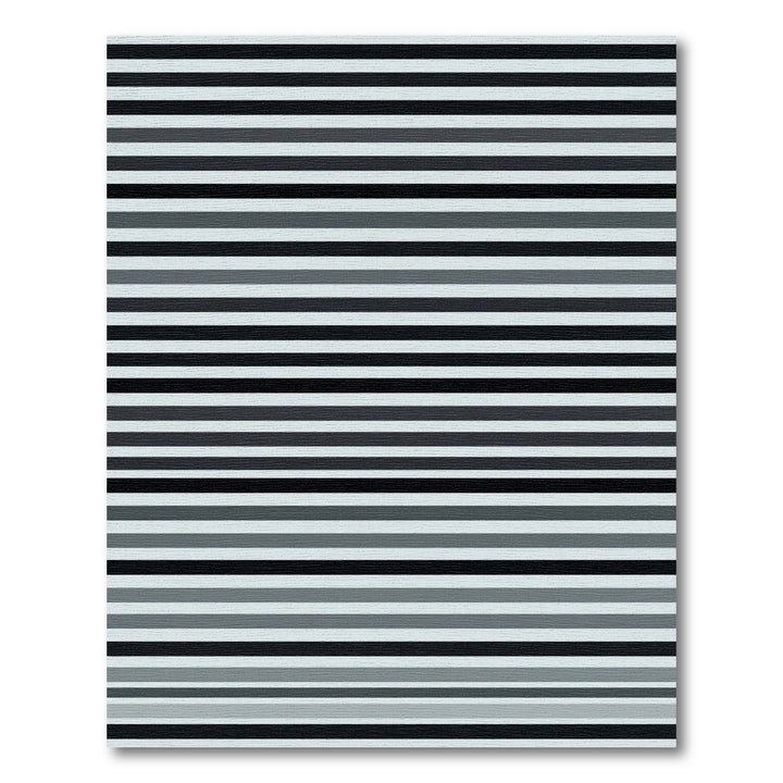 Graphic Black White Striped Rug