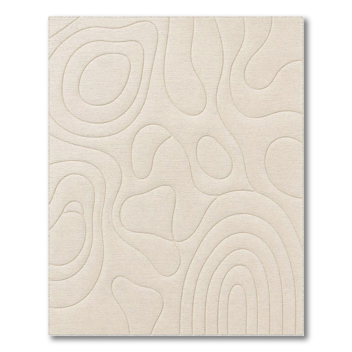 Beige Organic Abstract Area Rug