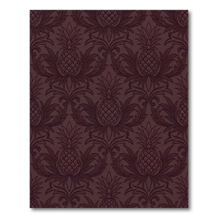 Dark Cherry Pineapple Damask Rug