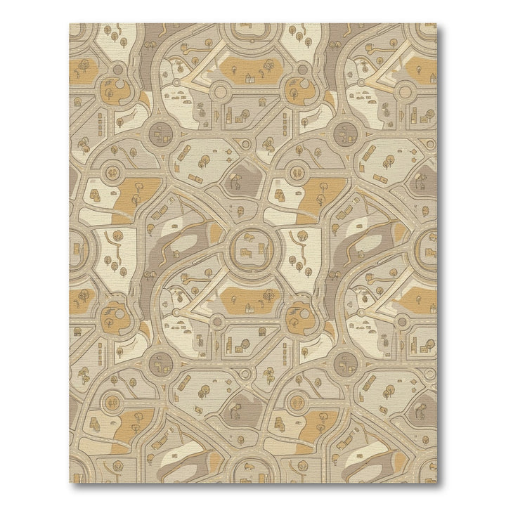 Urban Sandy Road Town Map Rug