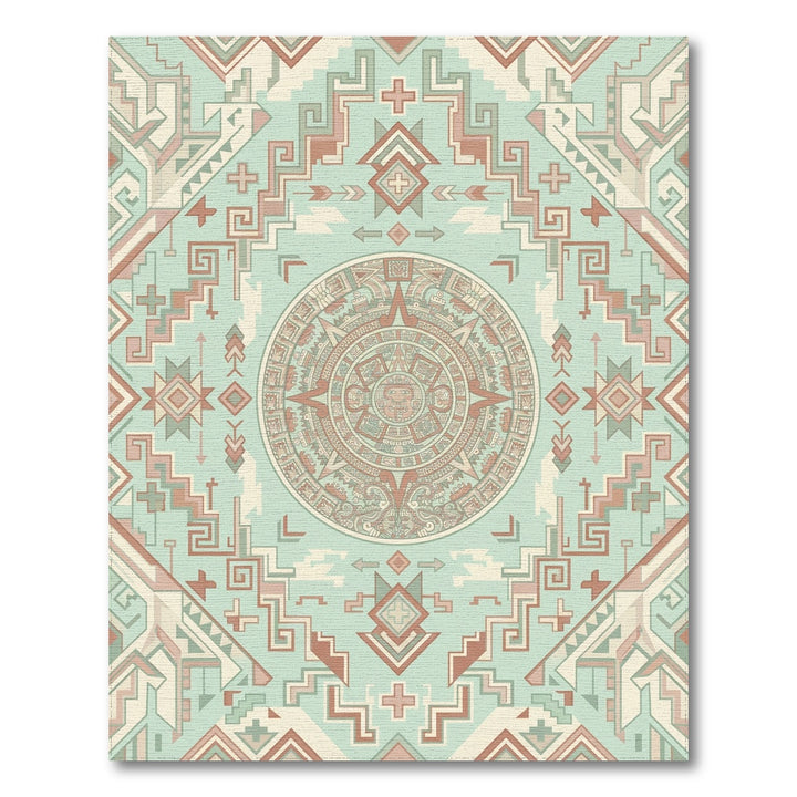 Ancient Sun Calendar Geometric Medallion Rug