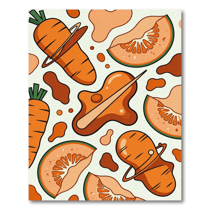 Orange Carrot Melon Splash Rug