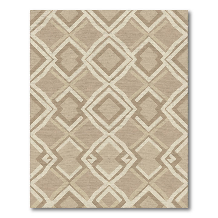 Neutral Earth Tone Diamond Geo Rug