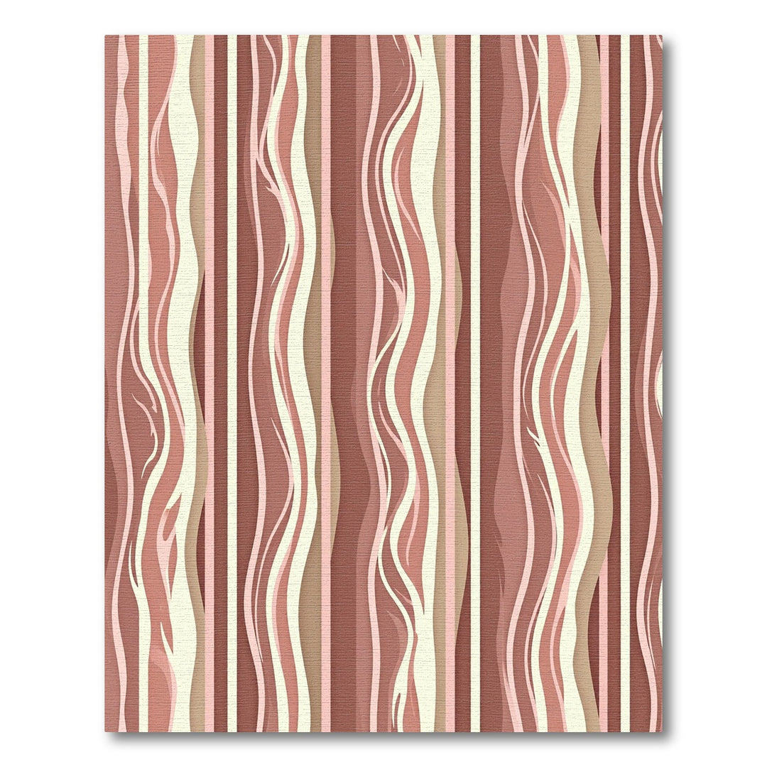 Cream and Brown Swirl Stripes Rug