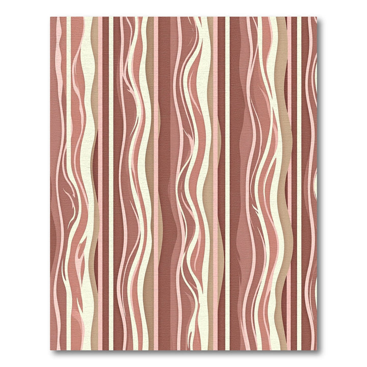 Cream and Brown Swirl Stripes Rug