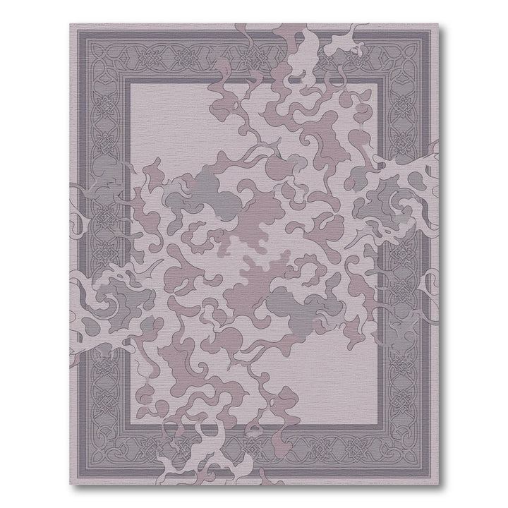 Subtle Gray Amorphous Border Rug