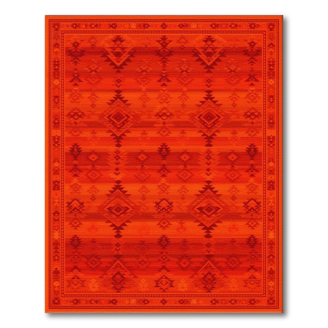 Southwestern Vibrant Red Southwestern Geometric Area Rug