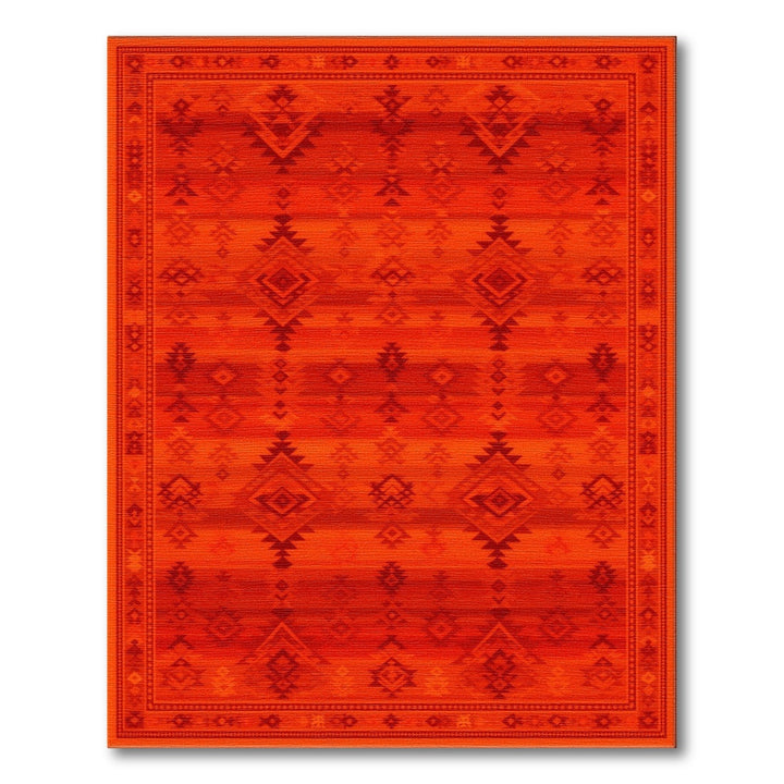 Southwestern Vibrant Red Southwestern Geometric Area Rug