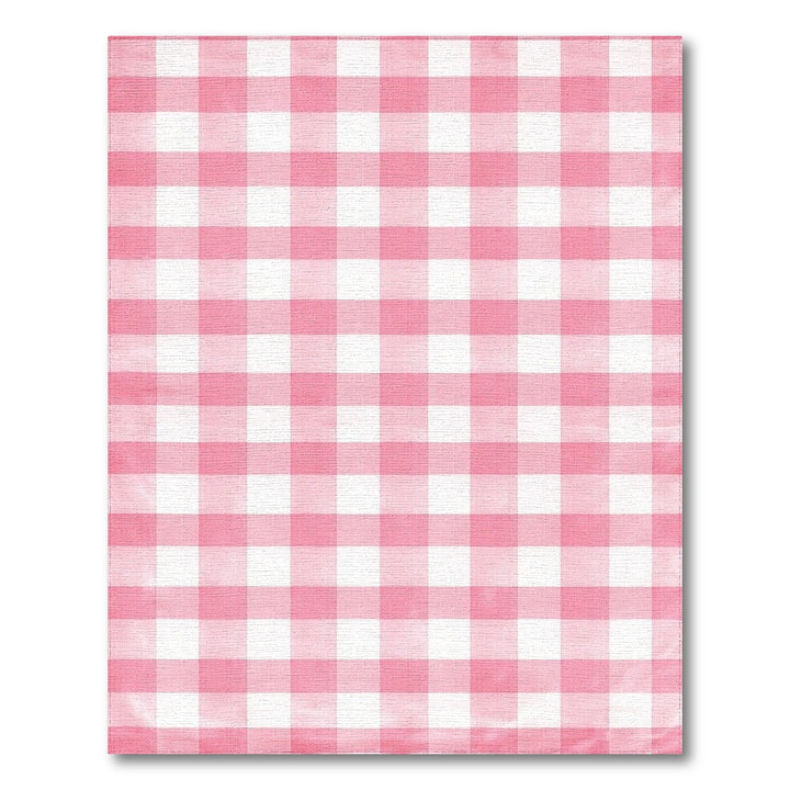 Geometric Modern Pink Gingham Checkered Washable Area Rug