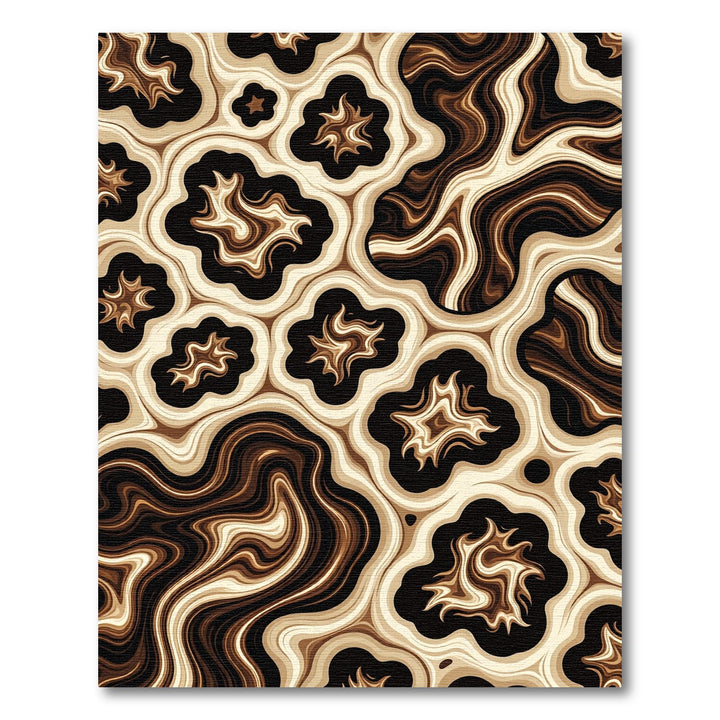 Brown Marble Agate Swirl Rug