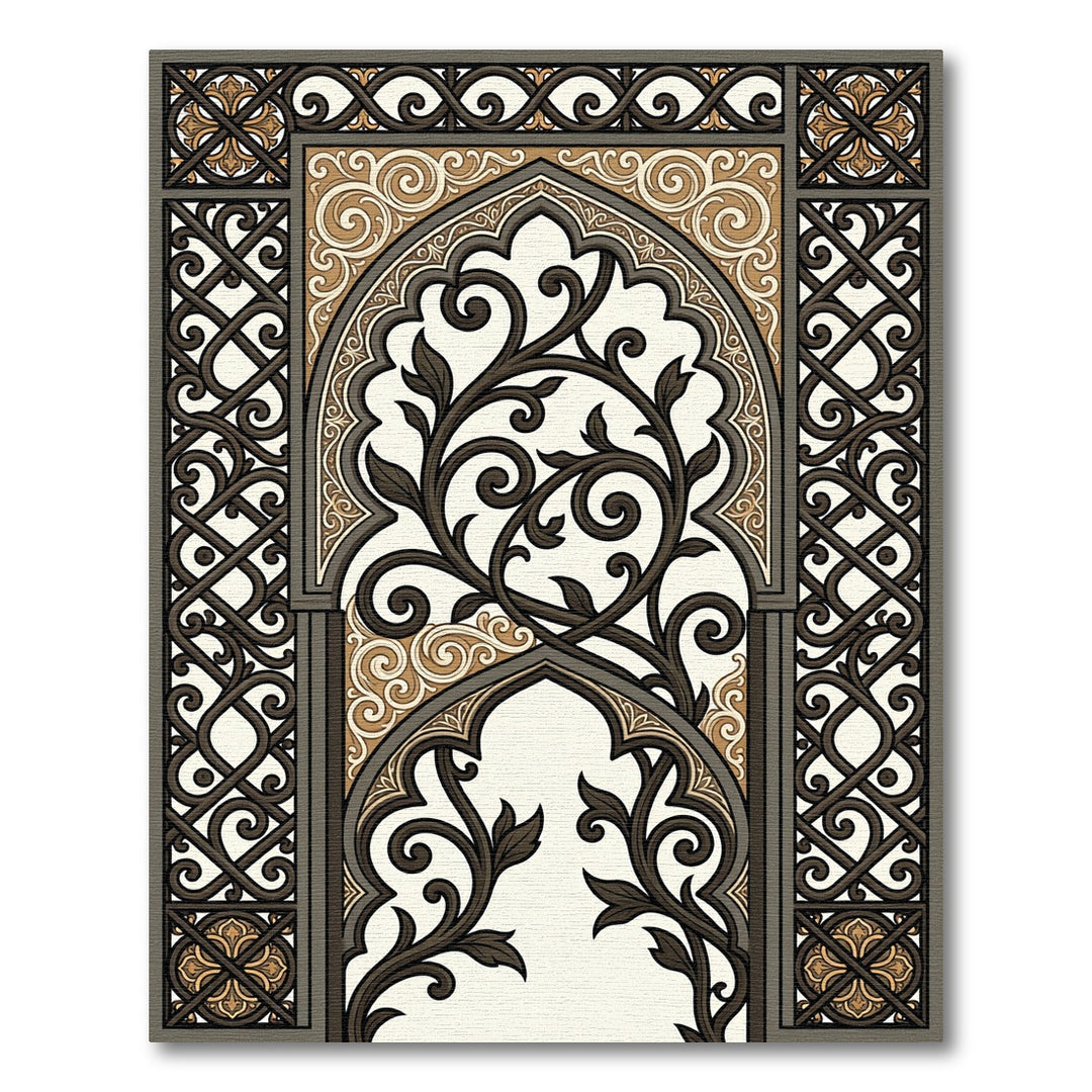 Ornate Archway Arabesque Floral Rug