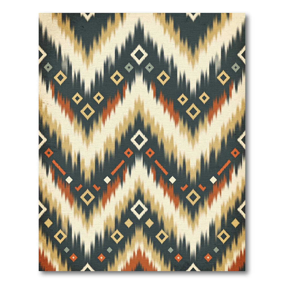 Earthy Crimson Diamond Zigzag Rug