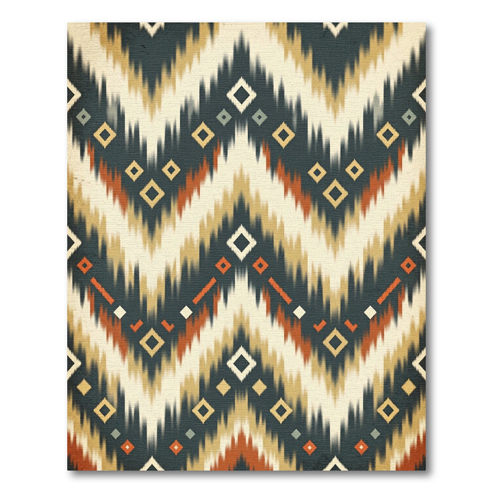 Earthy Crimson Diamond Zigzag Rug