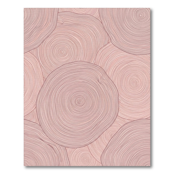 Pink Wood Grain Concentric Circles Rug