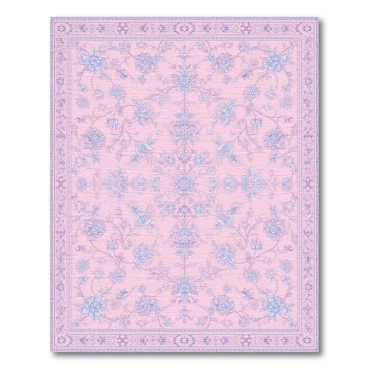 Pink Floral Vintage Washable Area Rug