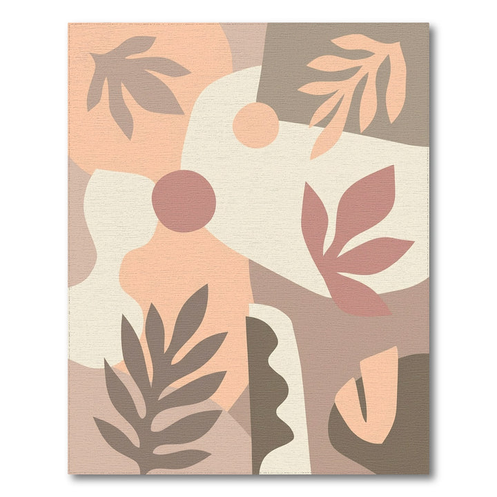 Earthy Tone Abstract Botanical Collage Rug