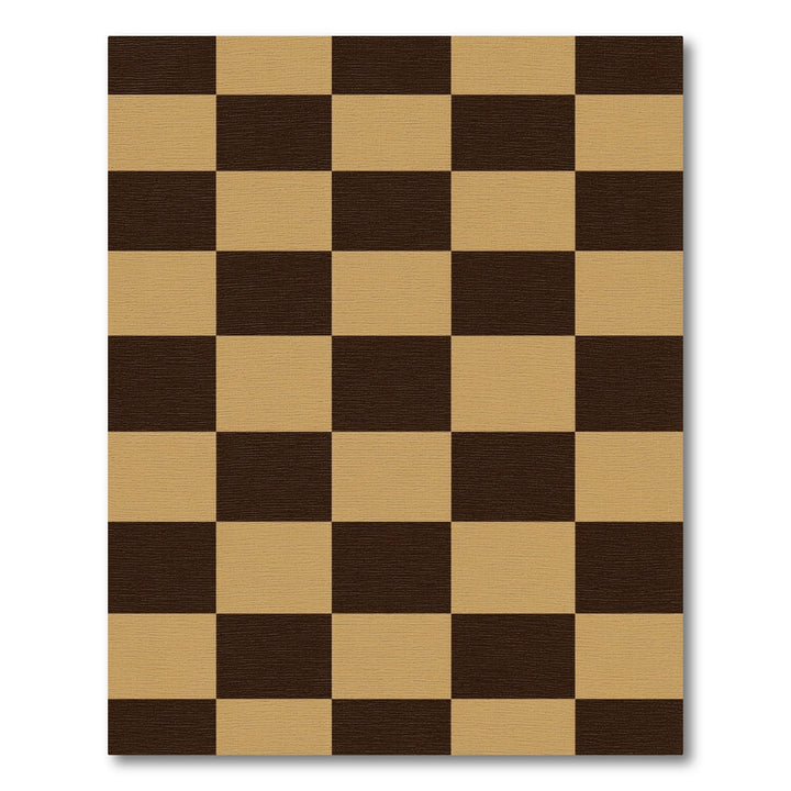 Classic Checkerboard Brown Beige Rug