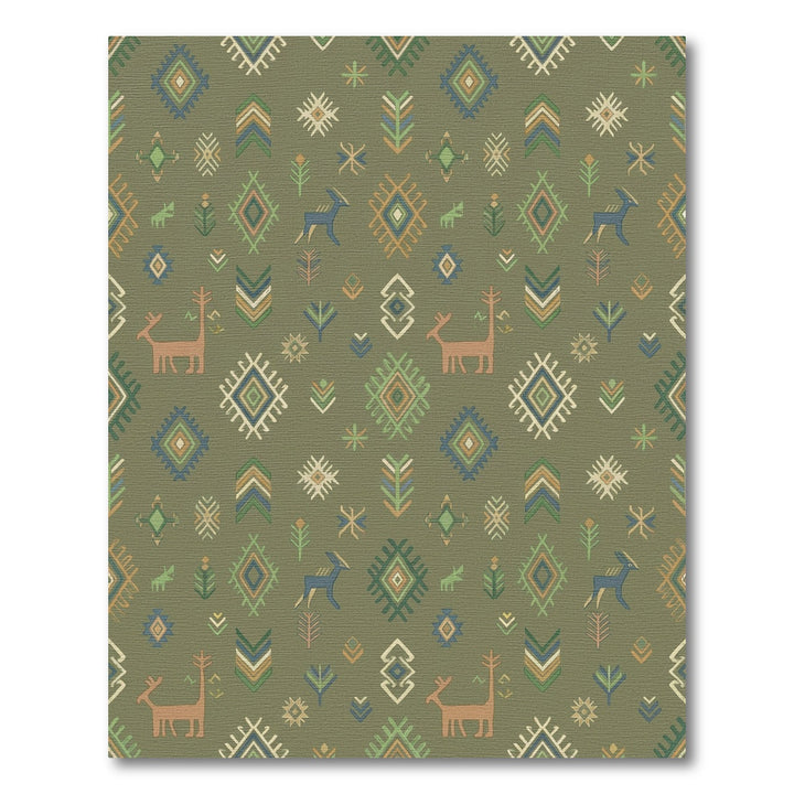 Earthy Woodland Creatures Geometric Rug