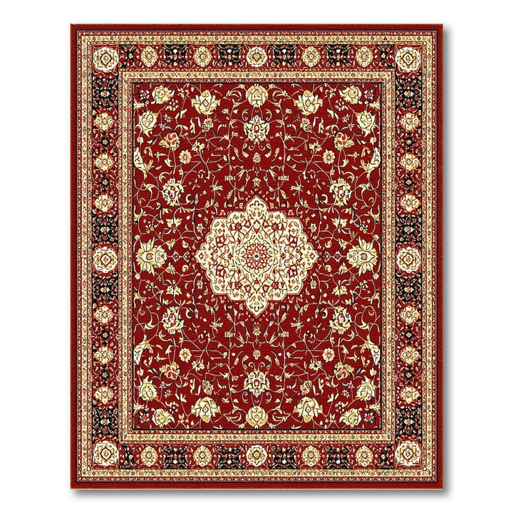 Red Persian Floral Medallion Area Rug