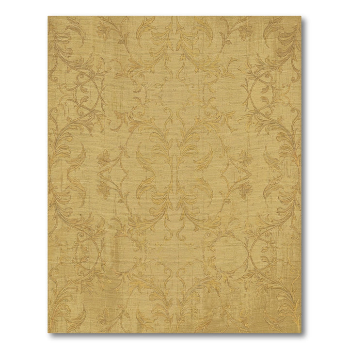 Golden Vintage Floral Damask Rug