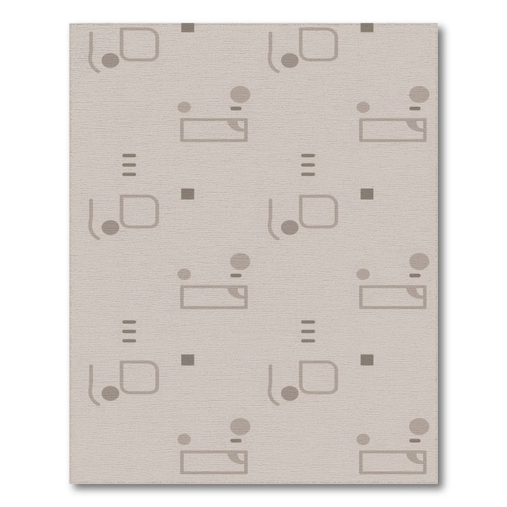 Beige Geometric Modern Area Rug
