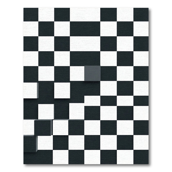 Monochrome Chessboard Cubes Rug