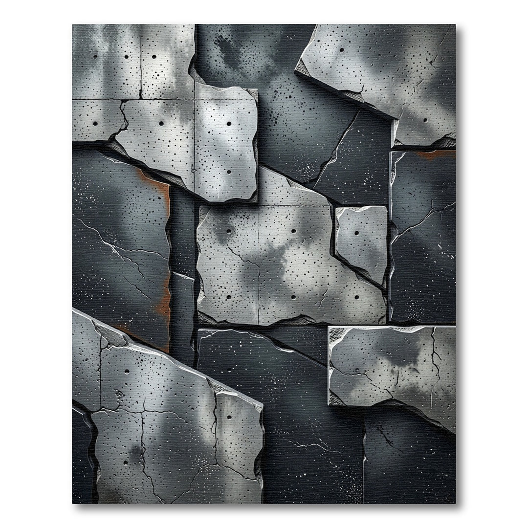 Cracked Concrete Abstract Tones Rug