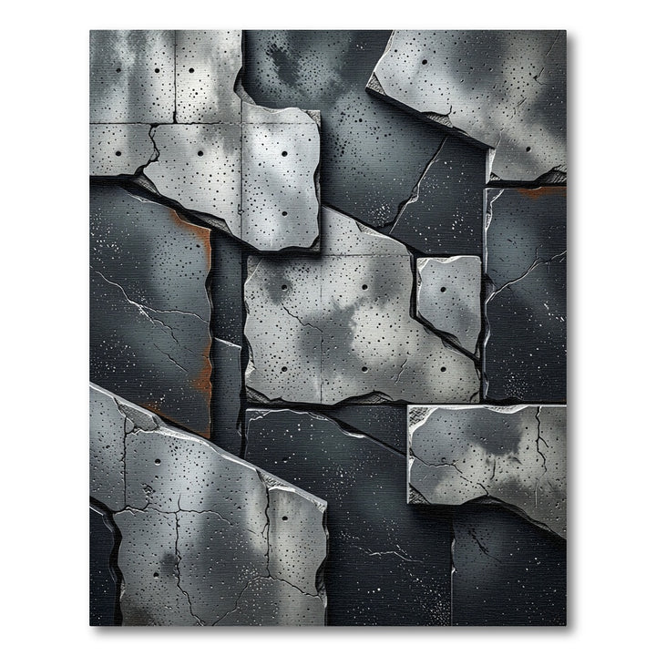 Cracked Concrete Abstract Tones Rug
