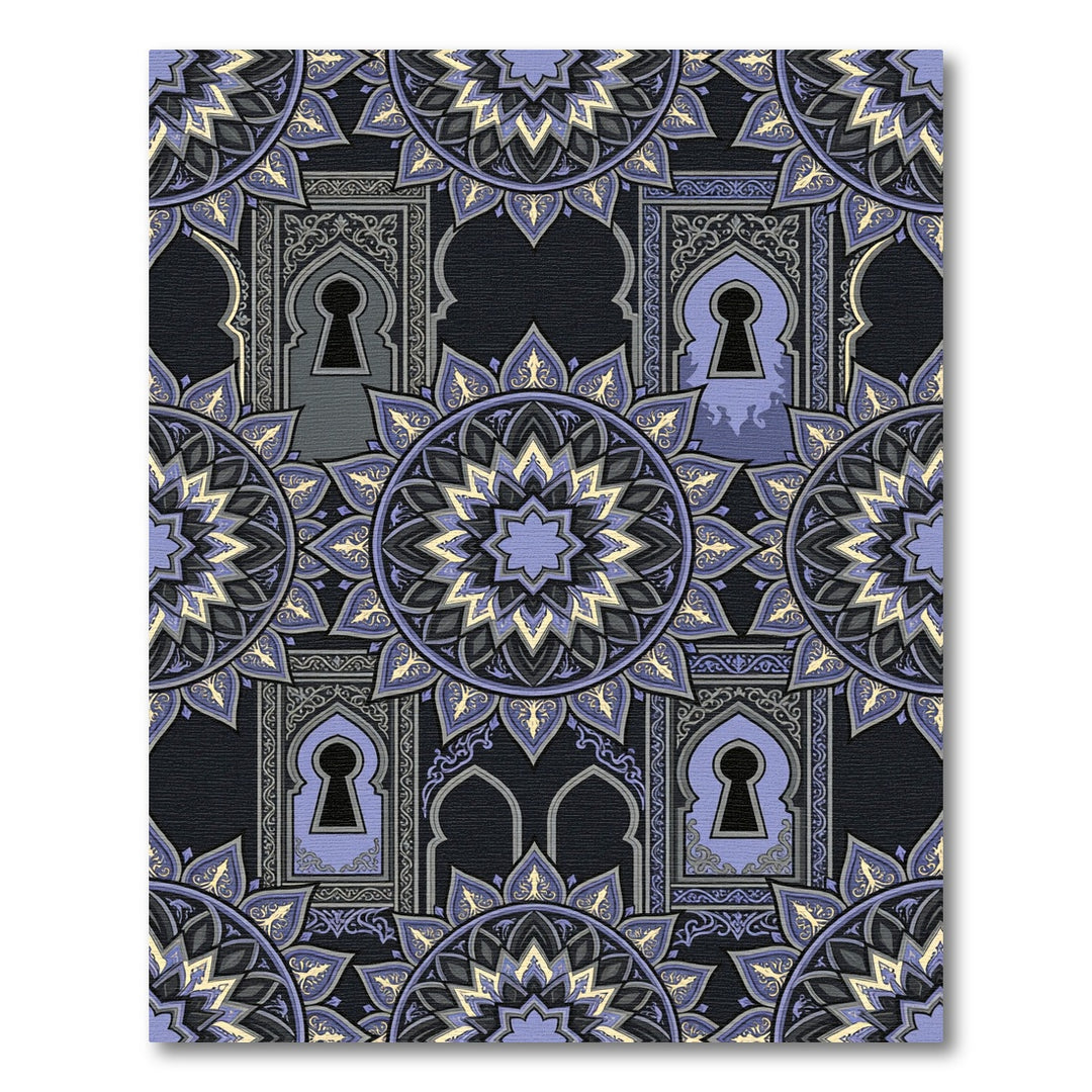 Purple Gray Gate Mandala Medallion Rug