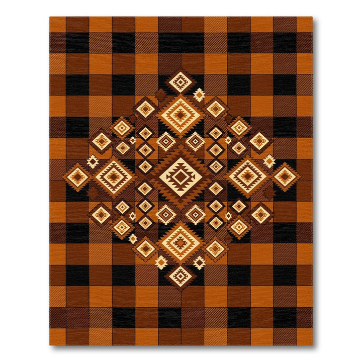 Southwestern Brown Geometric Southwestern Area Rug